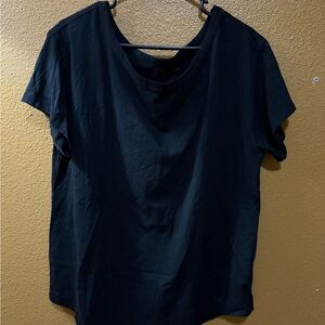 Fabletics Black Short Sleeve Scoop Neck Tee